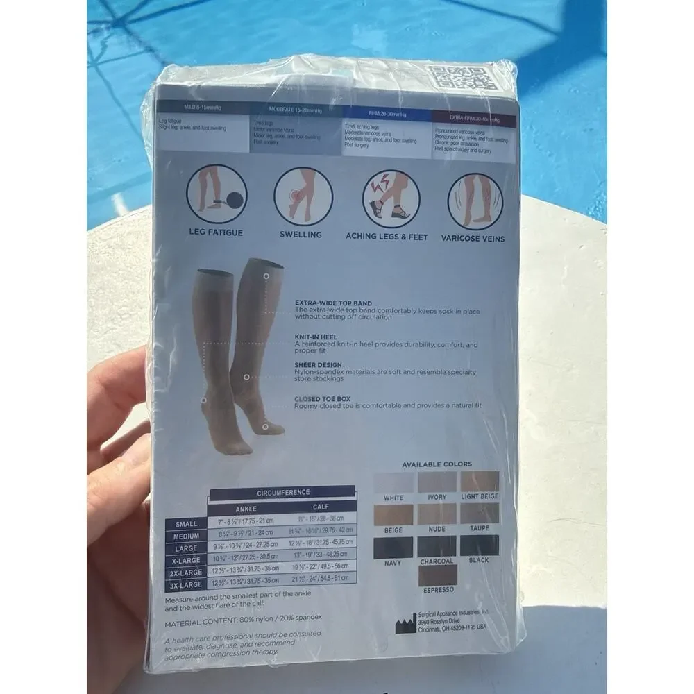 TRUFORM Lites Knee High Stockings 15-20mmHg (Light Beige) Medium